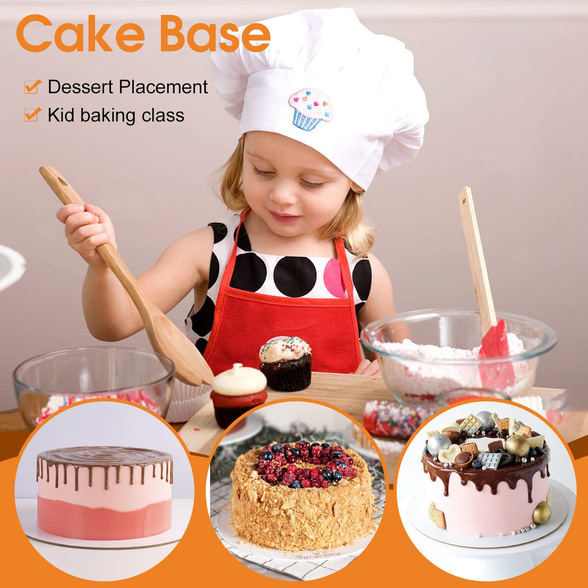 80-Pack Cake Boards 10 inch Round White Cake Circles Rounds Base Food-Grade Cardboard Cake Board for Cakes, Christmas, Bread, Desserts（Thin and strong）