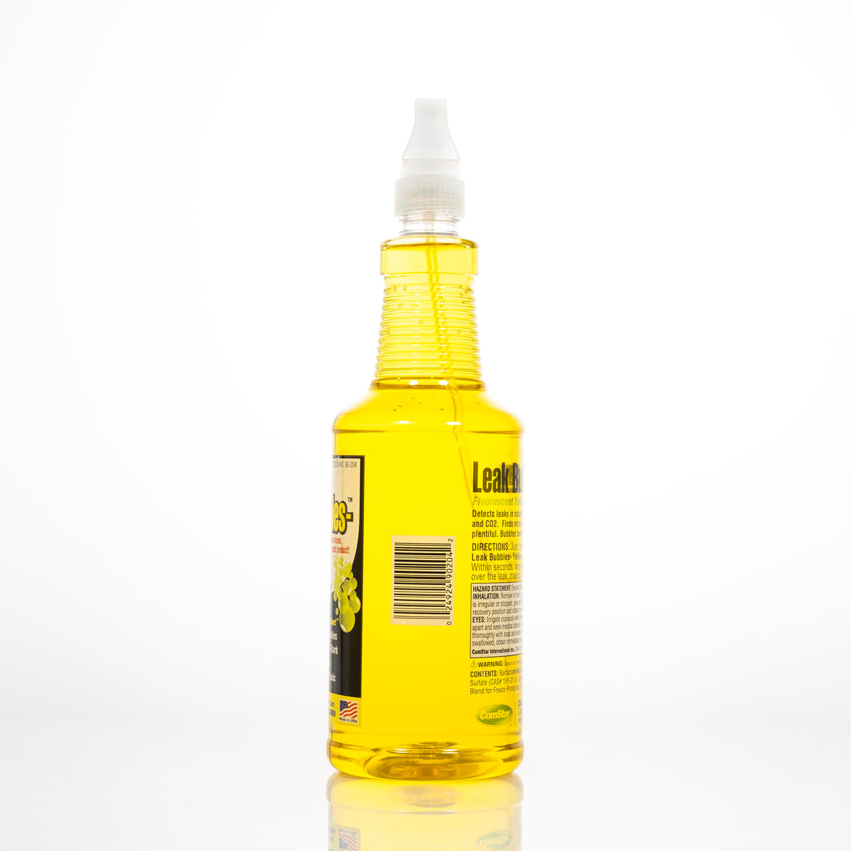 ComStar Leak Bubbles Yellow, 1 Quart Spray, Professional Gas Leak Detector Spray - Detects Micro Leaks in HVAC, Tires, Propane, Natural Gas & Nitrogen - Non-Corrosive & Non-Freezing Formula, (90-204)