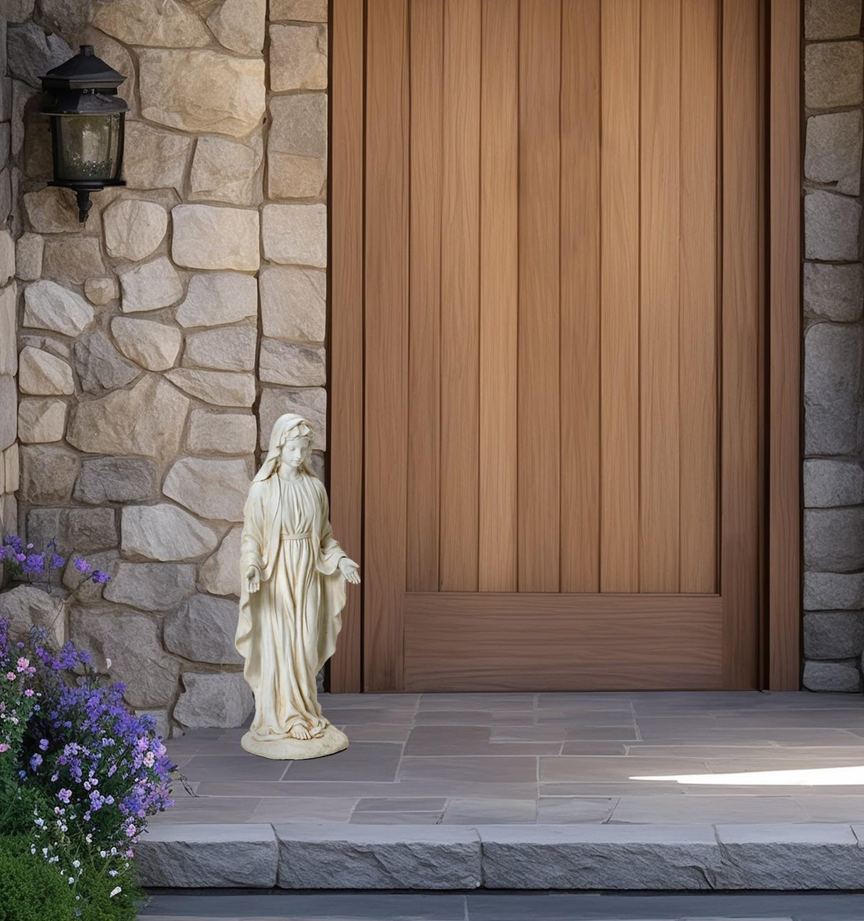 LuxenHome Virgin Mary Statue Outdoor, 29.5'' Large Outdoor Garden Statues