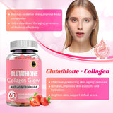 Fyins Glutathione Collagen Glow Gummies, Glutathione Collagen Gummies for Women, Glow Beauty Collagen Gummies for Dark Spot, Korean Organic Collagen Gummies for Skin Care Anti-Aging (5 bottles)