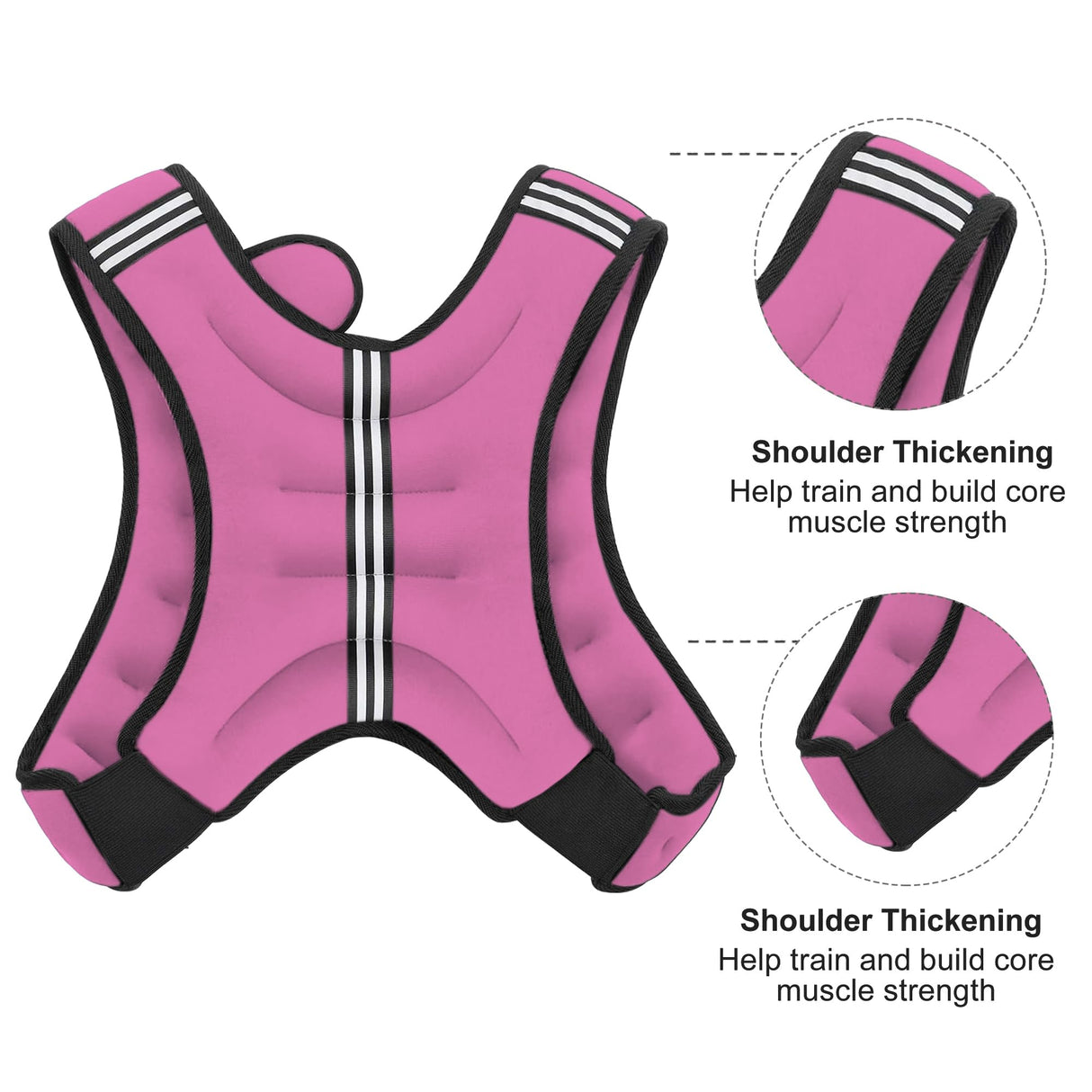 ZUETK Weighted Vest, 6lb/8lb/12lb/16lb/20lb/25lb/30lb Weight Vest with Reflective Stripe, Weighted Vest for Men Women Workout Equipment for Strength Training, Running, Jogging, Fitness, Weight Loss