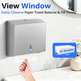 DUTYWORKS Commercial Paper Towel Dispenser Wall Mount, 304 Stainless Steel C-Fold Multifold Trifold Holder with Lock, Large Capacity Hand Towel Tissue Dispenser for Bathroom Kitchen Restaurant Office
