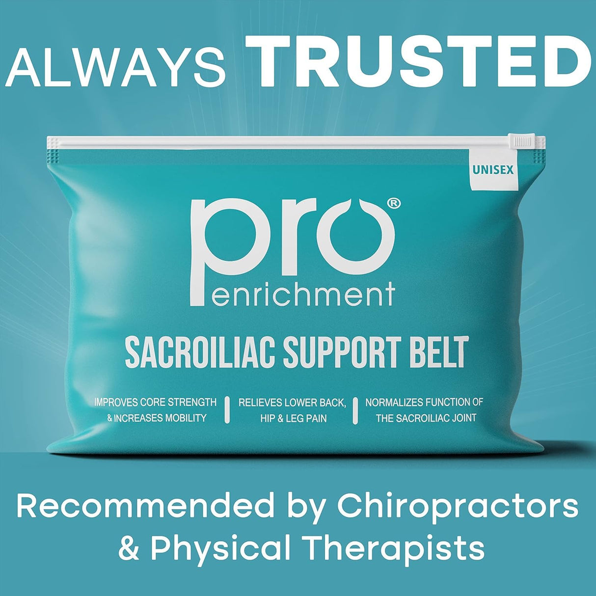 Pro Enrichment Sacroiliac Patented Hip Belt for Women and Men That Alleviates Sciatica, Pelvic, Lower Back, Leg and Sacral Nerve Pain Caused by SI Joint Dysfunction| Hip Brace (Regular)
