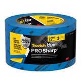 ScotchBlue PROSharp Painter's Tape 1 Inch Wide (0.94 in x 60 yd) 3 Rolls Blue Tape Protects Surfaces and Removes Easily, Edge-Lock Tape for Indoor and Outdoor Use (2093+-24AC3)