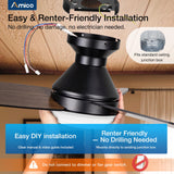Amico Ceiling Fans with Lights, 42 inch Low Profile Ceiling fan with Light and Remote Control, Flush Mount, Reversible, 3CCT, Dimmable, Noiseless, Black Ceiling Fan for Bedroom, Indoor/Outdoor Use