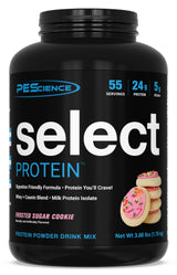 PEScience Select Protein Powder, Whey and Casein Blend, Clean Protein Powder for Women and Men, Low Calorie, Low Carb, Keto Friendly, Gluten Free, Frosted Sugar Cookie, 55 Servings