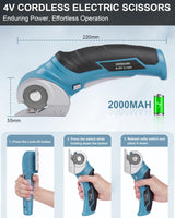 Cardboard Cutter Cordless Electric Scissors - Stocking Stuffers for Men Gifts Christmas 4V Electric Box Cutter for Cardboard Recycling, Heavy Duty Carpet Cutting Tool for Plastic, Thin Box, Leather