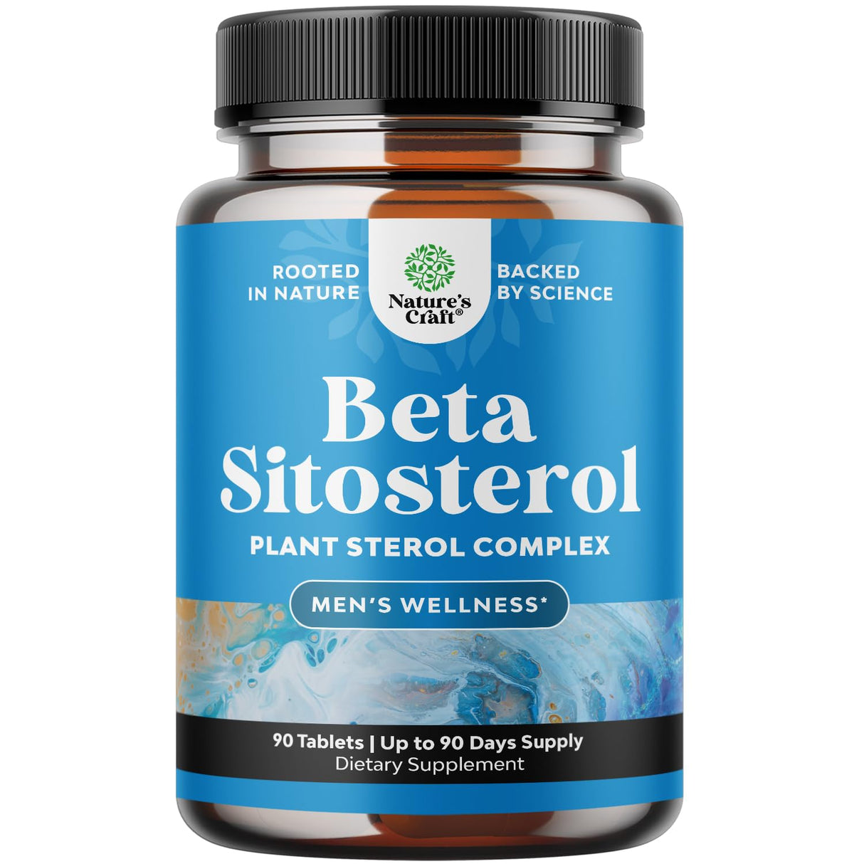 Natures Craft Plant Sterols Complex with Beta Sitosterol - 500mg Beta-Sitosterol Sterols and Stanols Supplement for Prostate Support - Prostate Health Supplement for Men - 90 Tablets