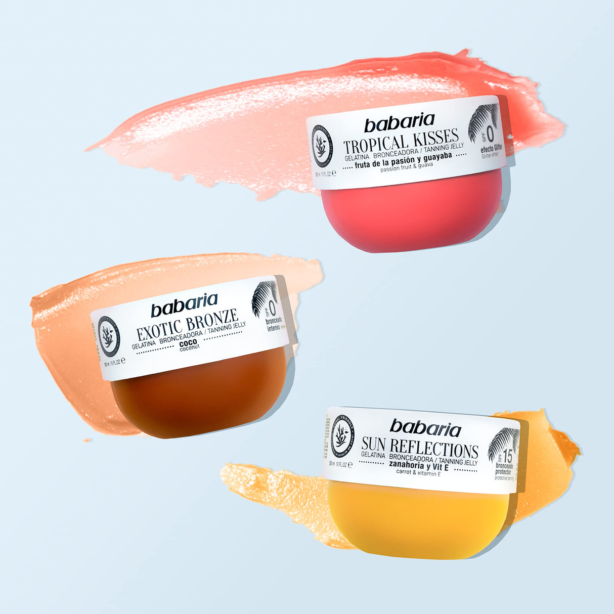 Babaria Carrot Gel Radiant Tan SPF15 Gelatin, 10.1 Fl Oz, Unisex, 100% Vegan, Coral Friendly