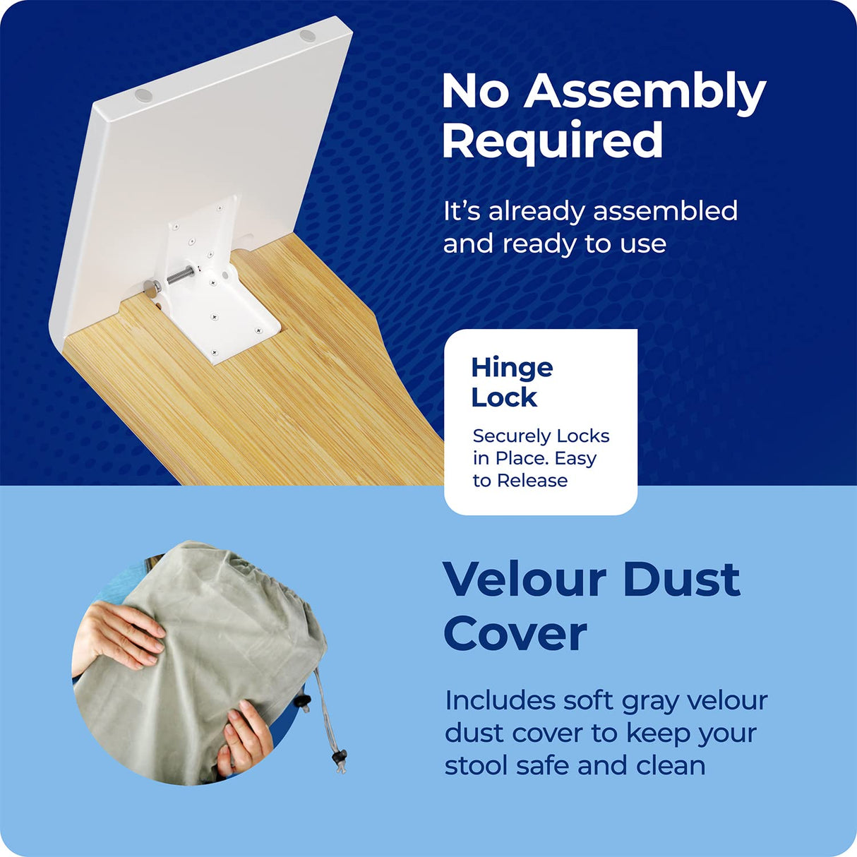 Squatty Potty Stockholm Folding Bamboo Toilet Stool 7" Collapsible, Brown and White, 1 Count