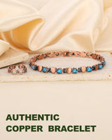 MagEnergy Copper Anklet for Women& Lymphatic Drainage Ring, Turquoise Magnetic Ankle Bracelet with 3500 Gauss Magnets, 99.99% Pure Copper Anklet, Adjustable, Jewelry Gift Box (Free Sizing Tool)