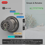 iulock Smart Door Knob with Keypad and Key,Keyless Entry Door Lock with Rubber Grip, Auto Lock,50 User Code,Waterproof, Easy to Install and Program for Bedroom Garage Office Gate (Satin Nickel)