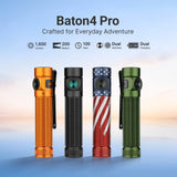 OLIGHT Baton4 Pro EDC Flashlight Rechargeable, 1600 Lumens Small Pocket LED Light with Tactical Switch and Magnetic & USB C Dual Charging, IPX8 for Home Use, Camping, Outdoor and Emergency (Black)