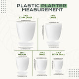 Utopia Home - Plant Pots Indoor with Drainage - 7/6.6/6/5.3/4.8 Inches Flower Pots for Indoor Planter - 10 Pack Plastic Planters - Ideal for Stocking Stuffers or Home Christmas Decorations - White