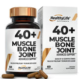40+ MUSCLE BONE JOINT ADVANCED SUPPORT Prevents Muscle Loss and Supports Bone, Joint, and Immune Health – Powered by Clinically Proven Polycan Fermented Beta-Glucan (60 Capsules)