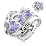 JIAYIQI Heart June Birthstone Charm for Pandora Charms Bracelet