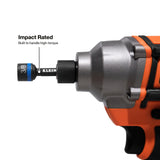 Klein Tools 32926S 2-Inch Magnetic Power Nut Setters, Compact Impact Driver Set, Color-Coded, SAE, Impact-Rated, 6-Piece