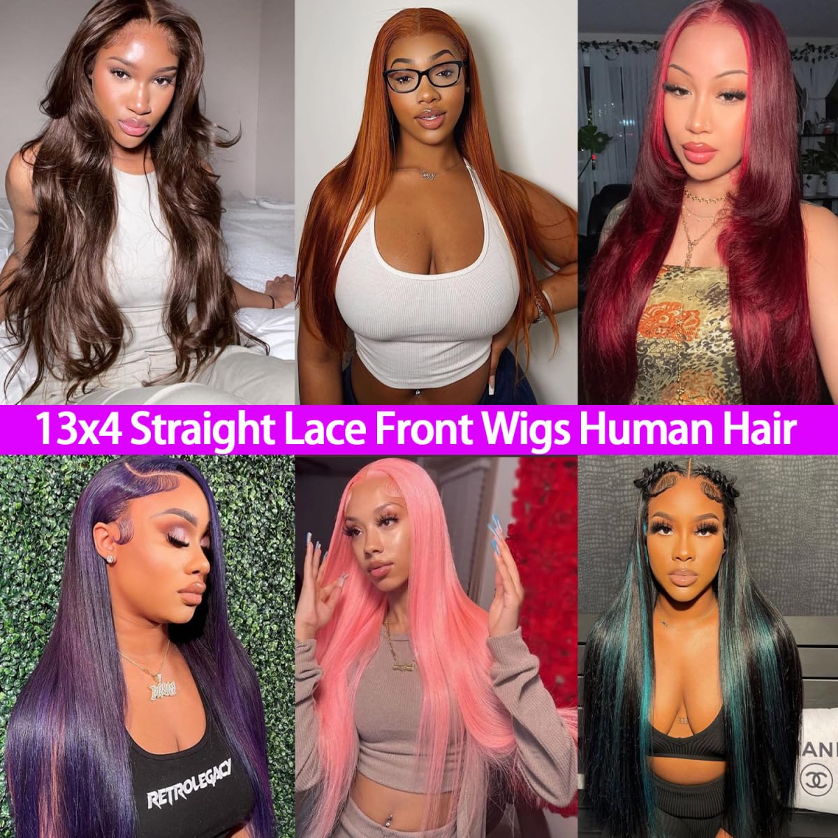 Amyes 30 Inch Straight Lace Front Wigs Human Hair 13x4 HD Lace Wigs 200% Density Brazilian Virgin Hair Glueless Wigs for Women Pre Plucked with Baby Hair Natural Black