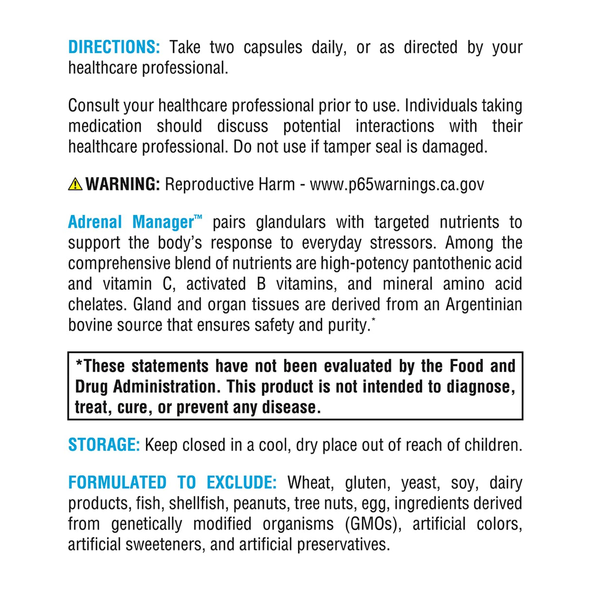 XYMOGEN Adrenal Manager Supplement - Energy, Stress Response + Adrenal Gland Support - with L-Tyrosine, Zinc Chelate, VIT B6, Magnesium, Pantothenic Acid, Rhodiola Rosea (120 Capsules)