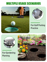 Lichtund Golf Hole Cutter 2-in-1, Detachable Stainless Steel Hole Digger, USGA Standard 4 & 6Inch, Portable Tool for Backyard, Lawn, Garden, Outdoor Golf Putting Green Practice