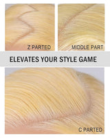 HUG MEET 30 Inch 613 13x6 Lace Front Wig Human Hair 200 Density 613 Lace Front Wig Human Hair Body Wave Blonde Wig Pre Plucked With Baby Hair(30 Inch)