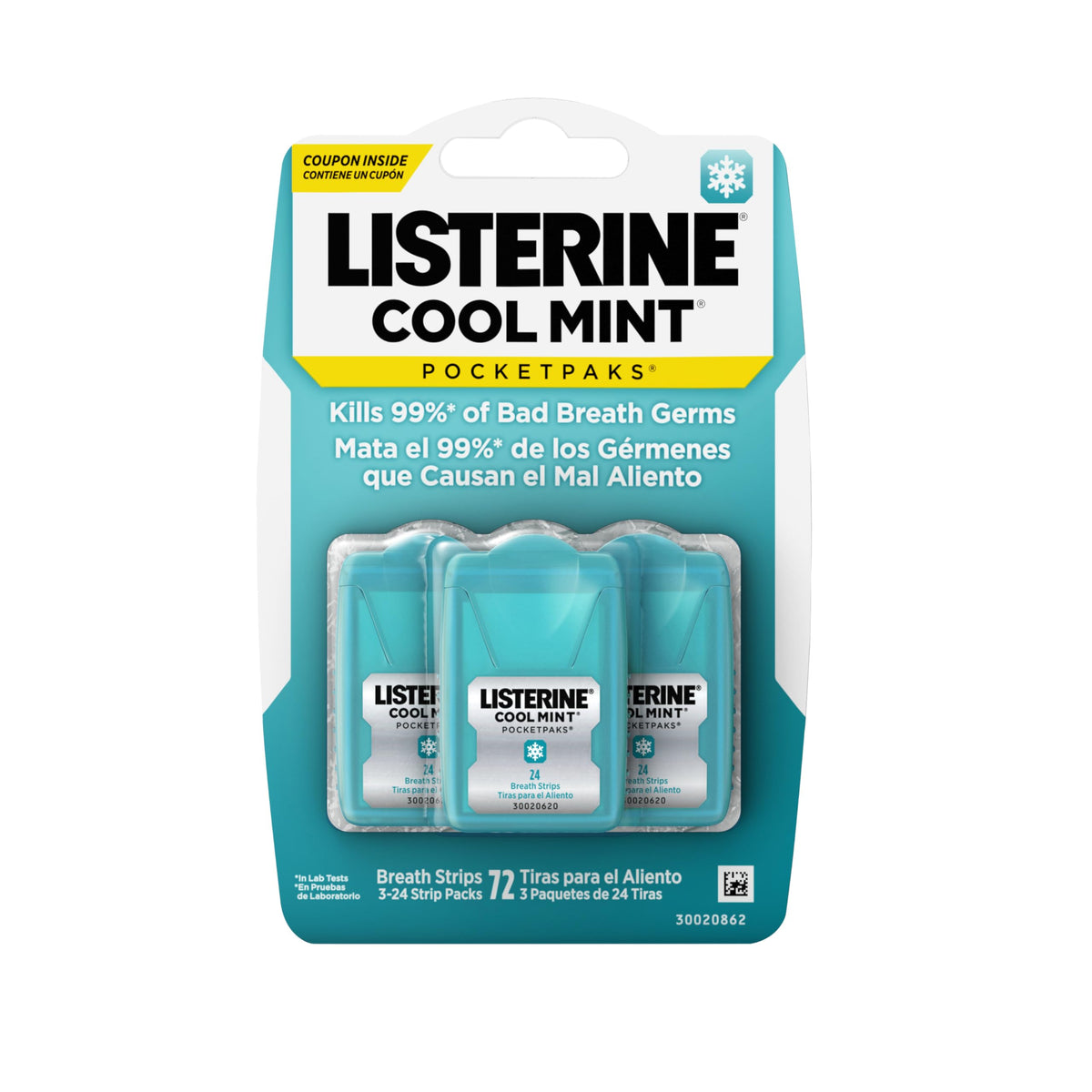 Listerine PocketPaks Cool Mint Breath Strips, Portable Pocket-Sized Or ...
