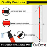 CanDo Slim WaTE Bar 2lb Yellow, Total Body Workout Weighted Exercise Bar for Strength Training, Toning, and Physical Therapy