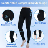 Medical Compression Pantyhose for Women & Men, 20-30mmHg Graduated Support Compression Tights Footless Medical Compression Stockings & Leggings for Edema, Varicose Veins, Swelling(Black,M)