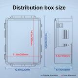 Namunanee Outdoor Electrical Junction Box, ABS Water Resistant Enclosure with Internal Mounting Panel & Hinged Cover (16.5" H x 12.6" L x 6.1" W)