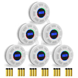 GiiHoo Wireless Interconnected Smoke Carbon Monoxide Detector Battery Powered, Interlinked Combination Smoke and Carbon Monoxide Detector Alarm with Digital Display, Silence Button (White-6)