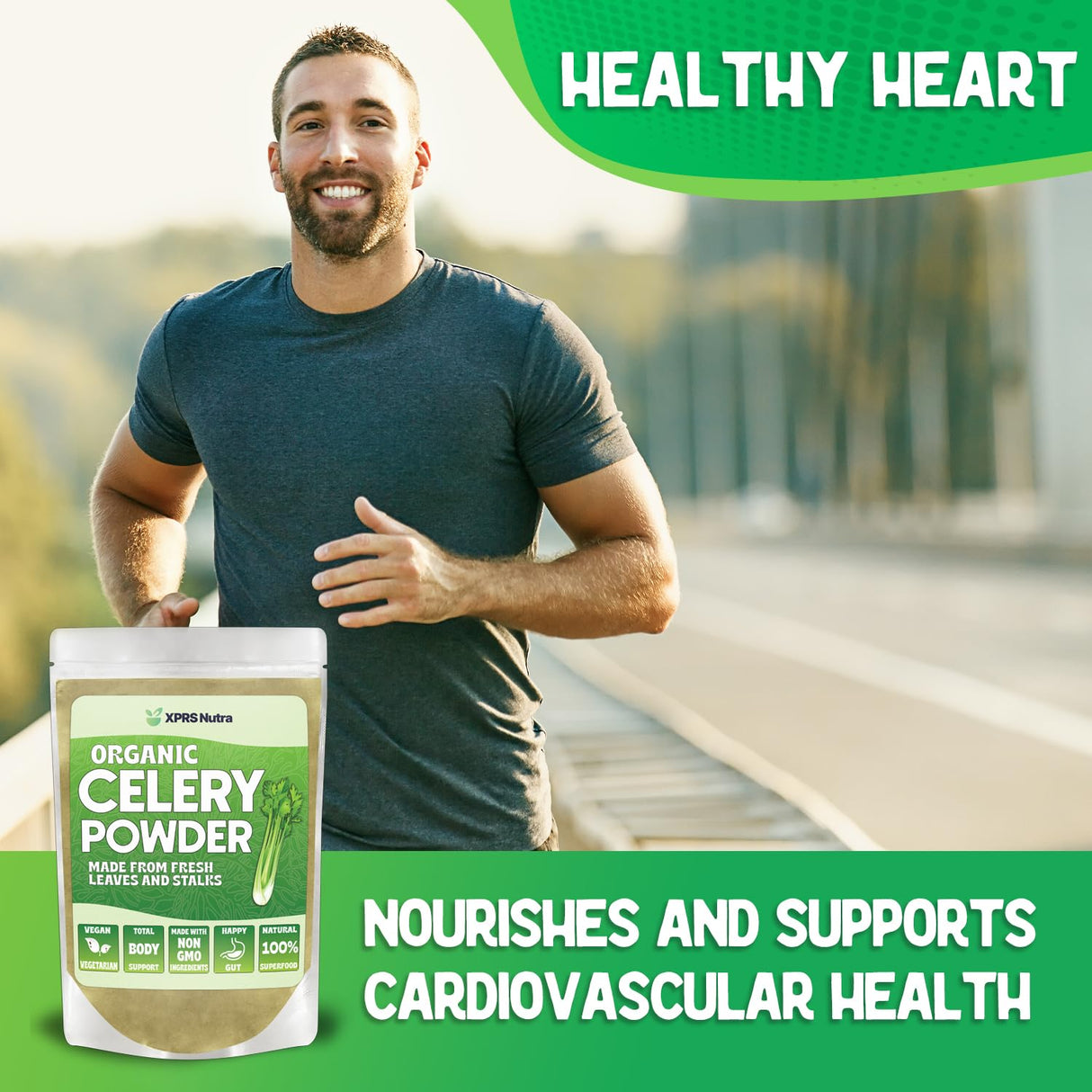 XPRS Nutra Organic Celery Powder - Celery Organic Fresh Powder Antioxidant - Premium Celery Powder Organic - Vegan Friendly Celery Fresh Powder (8 Ounce)