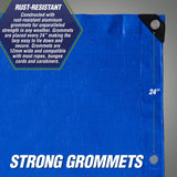 RUGGED RHINO Heavy Duty Waterproof Tarp, 15x15, 2 Pack, UV and Tear Resistant Cover with Reinforced Grommets and Corners, Outdoor Multipurpose Tarps for Camping, Patio, Garden, Car & Roof, 5 Mil, Blue