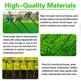 Bakulyor 50Pcs Circle Top Landscape Staples, 6 Inch Green Artificial Turf Stakes, 9 Gauge Landscape Fabric Pins, Heavy Duty Yard Lawn Spikes for Outdoor Soil Gardening Weed Barrier Sod Fabric - 6"