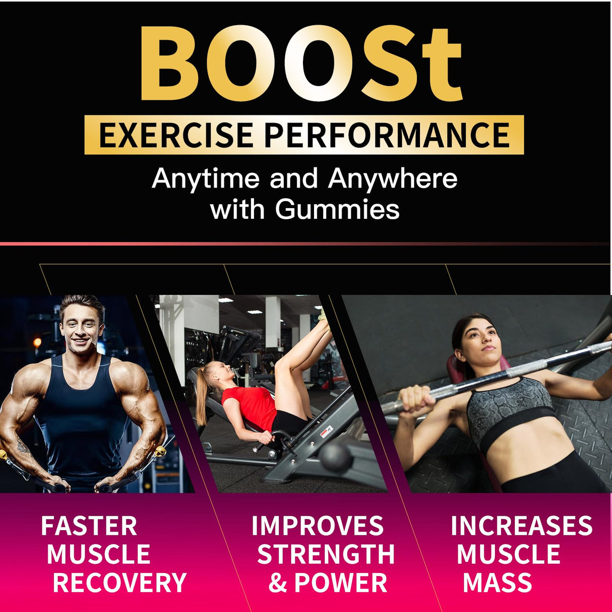 Happyummmm Creatine Monohydrate Gummies 5000mg for Men & Women, Chewables Creatine Monohydrate for Muscle Strength, Muscle Builder, Energy Boost, Pre-Workout Supplement(90 Count)-Strawberry.