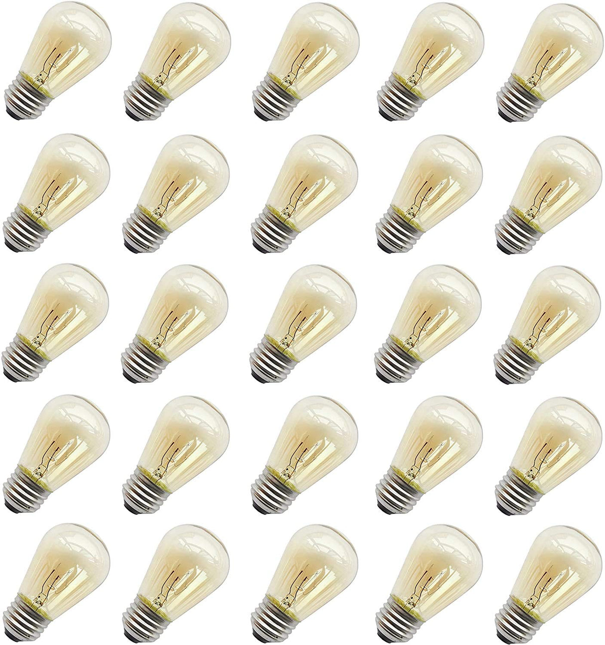 Rolay 11W Outdoor String Light Bulbs, S14 Incandescent Replacement Bulbs for Outdoor Patio String Lights with E26 Base, Pack of 25