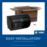 Georgia-Pacific Compact 2-Roll Side-by-Side Coreless High-Capacity Toilet Paper Dispenser by GP PRO (Georgia-Pacific); Black; 56784A; 1 Dispenser