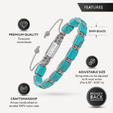 RTZN® Mens Turquoise Bracelet – Premium Handcrafted Western Turquoise Bracelets for Men And Women – 8MM Flat Bead Adjustable Turquoise Beaded Bracelet (Havana)