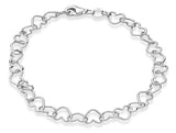 Miabella 925 Sterling Silver Italian 5mm Heart Link Chain Bracelet for Women, Made in Italy (Length 6.5 Inches)