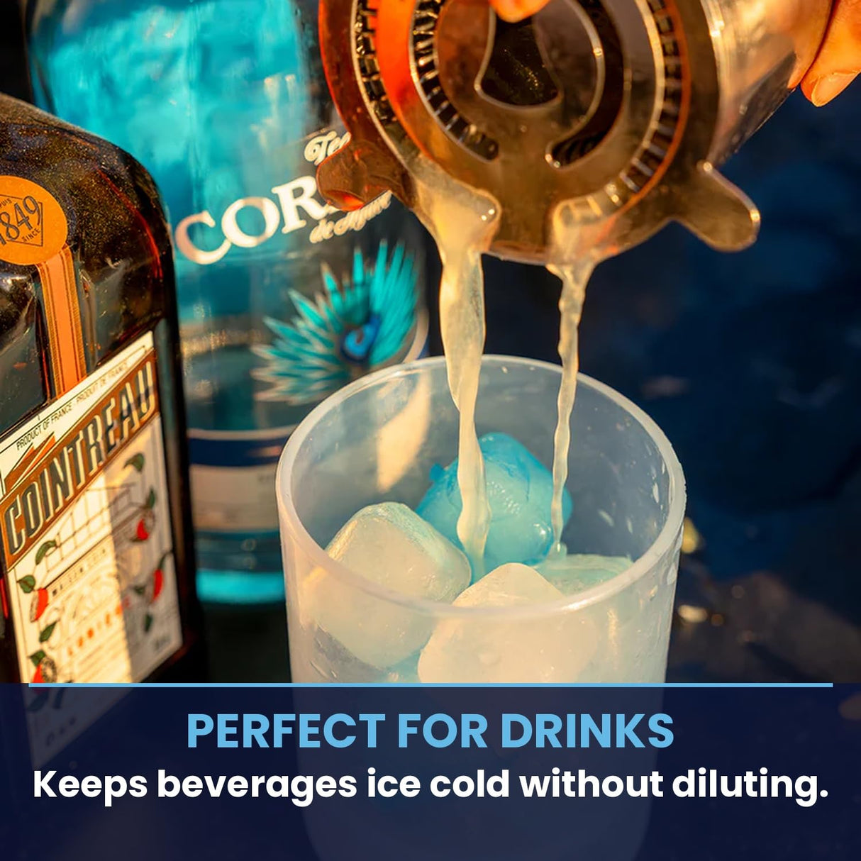 Ezee Freeze Reusable Ice Cubes for Coolers - Mini Freeze 3.5 lb Bag, 110 Blue Ice Cubes Use in Drinks, Lunch Boxes, Fishing, Refreezable Party Ice, Ice Bath