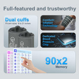 Accurate Digital BP Machine - Automatic Blood Pressure Monitor with XL Cuff (13-21") & M/L Cuff (9-17") for Big/Medium Arms, Large Backlit LCD Display, 360° Adjustable & Portable for Adults