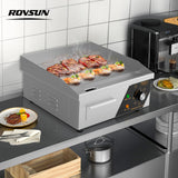 ROVSUN 14" Electric Countertop Flat Top Griddle, 1500W Electric Griddle, Teppanyaki Grill Stainless Steel with Adjustable Temperature Control 122°F-572°F for Home Restaurant Commercial
