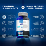 We Like Vitamins | NSF Certified Glutathione Supplement | Manufactured in USA | Highly Bioavailable | L-Glutathione Antioxidant Support|500mg Per Serving | 200 Capsules