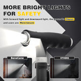 BeneCane Walking Cane for Women Folding Cane for Men with Two Led Lights Quad Cane with Stable Base Lightweight and Adjustable Walking Stick