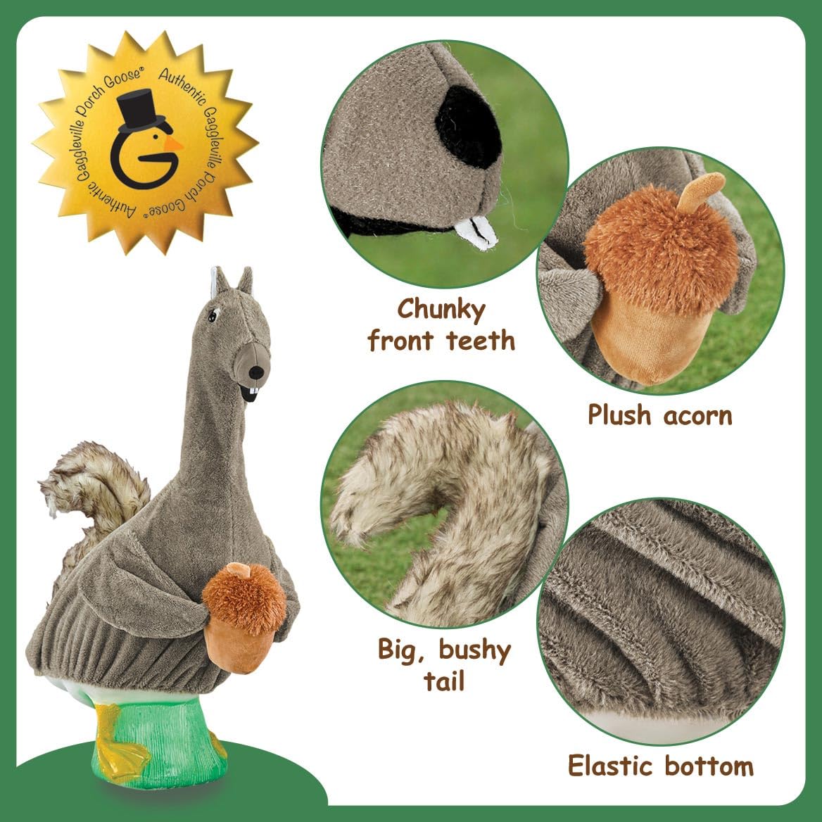 Gaggleville Squirrel Goose Outfit, Fits Large 23" H Statue, by Fox Valley Traders