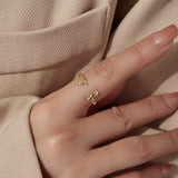 MUNDELL Cute Dachshund Rings 14K Gold Plated Puppy Dog Rings for Women Animal Rings Stacking Ring Statement Ring