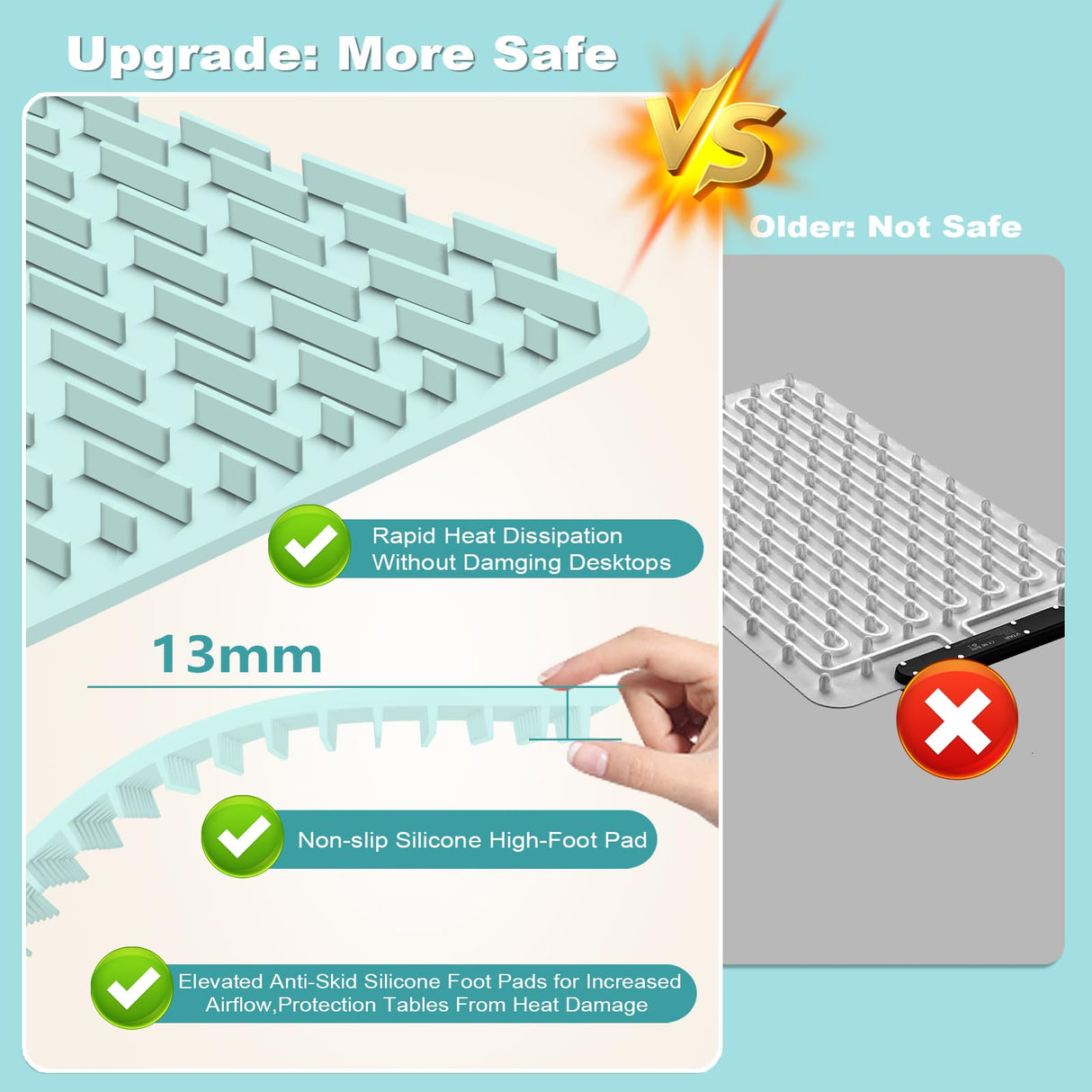 Warming Mat for Food Warmer Heating: Electric Silicone Hot Trays & Warm Buffer Plate 7-Level Temperature Control,Foldable Heat Pad,Keep Dishes Heater,Gift for Kitchen & Party - Seafoam