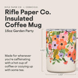 Corkcicle x Rifle Paper Co. Triple Insulated Coffee Mug with Lid & Handle - Keeps Beverages Hot for 3+ Hours - Gift for Mom - Great for Mother's Day or Christmas - 16 oz - Garden Party