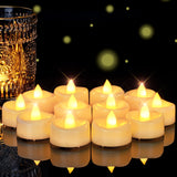 5plots Flameless Candles, 100 Pack LED Tea Lights Candles Battery Operated, Electric Tea Lights, Flameless Tealight Candles for Halloween Diwali Fall Christmas Wedding