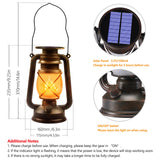 Solar Lanterns Outdoor Waterproof, 2 Pack Bronze Flickering Flame Lights