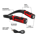 EZRED ANYWEAR Rechargeable Neck Light for Hands-Free Lighting - NK15, Perfect Light for Mechanics, Camping, Hunting, DIY Projects, Reading
